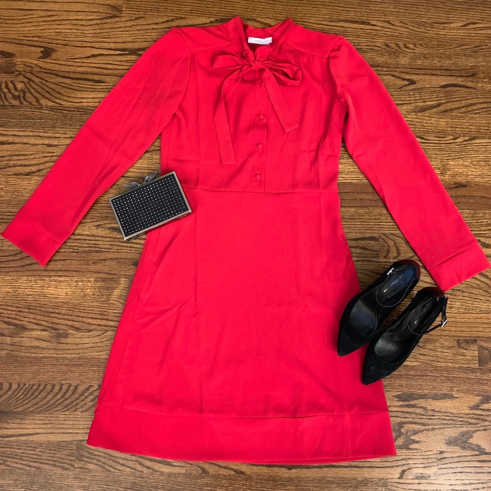 EUC Vanessa Zani Red long sleeve dress Sz. L